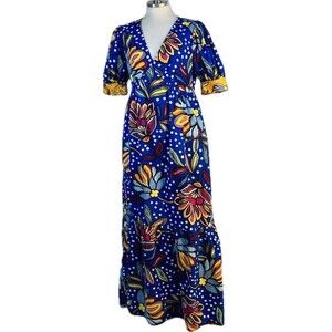 Tabitha Brown sz 4 Blue Floral Maxi Dress